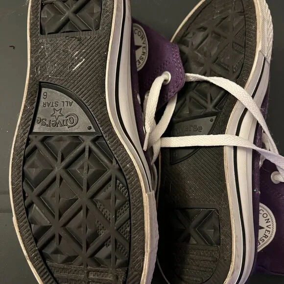 NW Purple Converse hightops women's Sz 9 - Picture 3 of 5